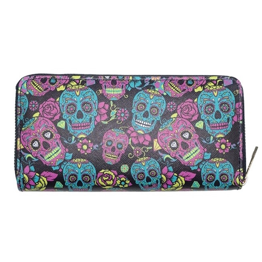 Colorful Skull Pattern Women's Wallet